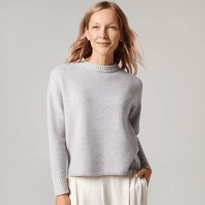 AllBirds soft Grey thick Wool Crew Neck Womens Sweater Sz M/L